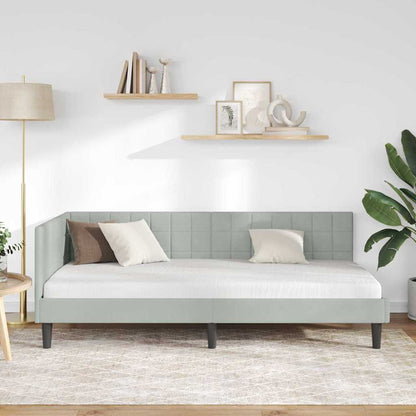 Cornice del letto ad angolo Grigio chiaro 100 cm x 200 cm | homemem39