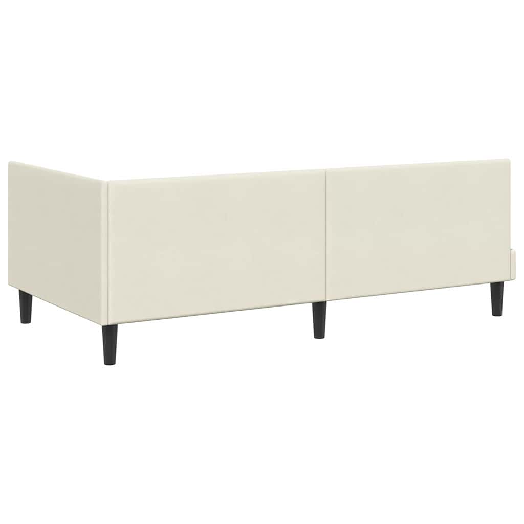 Cornice del letto ad angolo Crema 100 cm x 200 cm Velluto | homemem39
