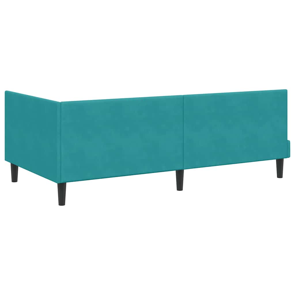 Cornice del letto ad angolo Turchese 100 cm x 200 cm Velluto | homemem39