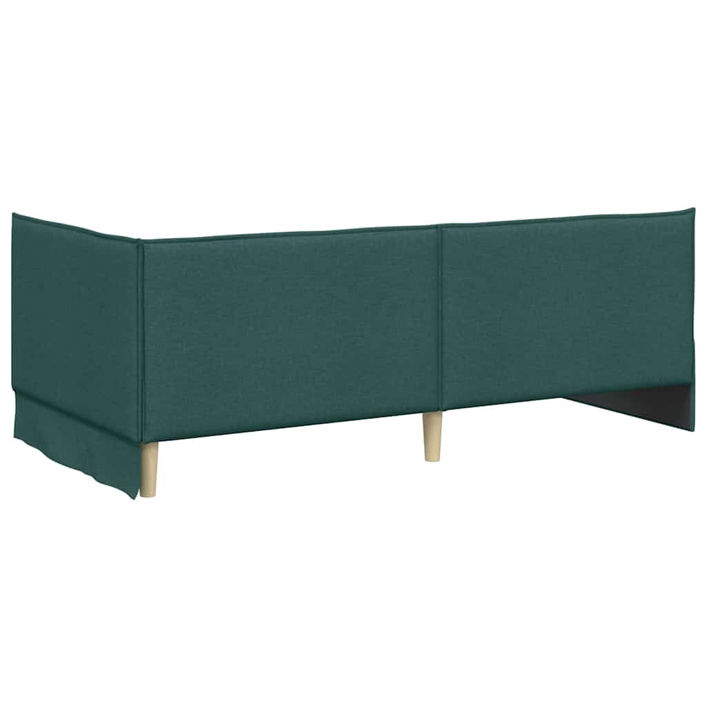 Cornice del letto ad angolo Verde scuro 80 x 200 cm Tessuto - homemem39