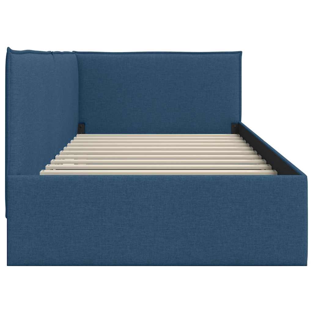 Cornice del letto ad angolo Blu 80 x 200 cm Tessuto - homemem39