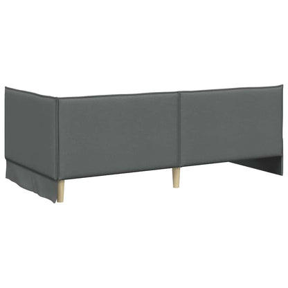 Cornice del letto ad angolo Grigio scuro 90 x 200 cm Tessuto | homemem39