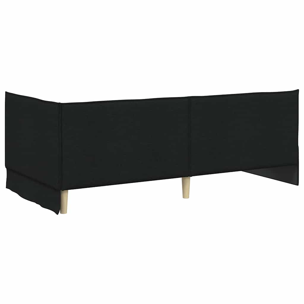 Cornice del letto ad angolo Nero 100 x 200 cm Tessuto - homemem39