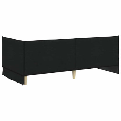 Cornice del letto ad angolo Nero 100 x 200 cm Tessuto - homemem39