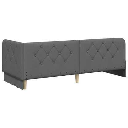 Cornice del letto ad angolo Grigio scuro 80 x 200 cm Tessuto | homemem39