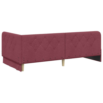 Cornice del letto ad angolo Rosso Vino 90 x 200 cm Tessuto | homemem39