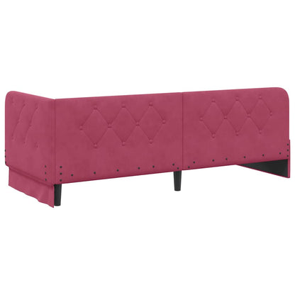 Cornice del letto ad angolo Rosso Vino 80 x 200 cm Velluto | homemem39