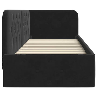 Cornice del letto ad angolo Nero 80 x 200 cm Velluto | homemem39