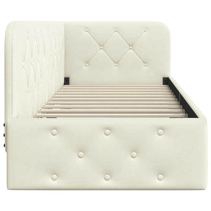 Cornice del letto ad angolo Crema 80 x 200 cm Velluto | homemem39
