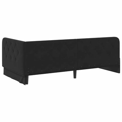 Cornice del letto ad angolo Nero 100 x 200 cm Velluto | homemem39