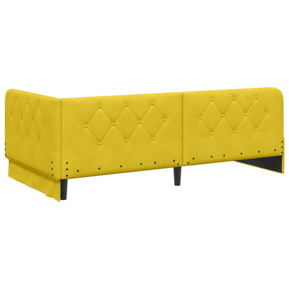 Cornice del letto ad angolo Giallo 100 x 200 cm Velluto | homemem39