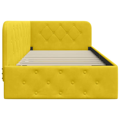 Cornice del letto ad angolo Giallo 100 x 200 cm Velluto | homemem39