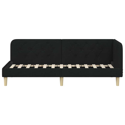 Cornice del letto ad angolo Nero 80 x 200 cm Tessuto | homemem39