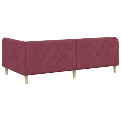 Cornice del letto ad angolo Rosso Vino 100 x 200 cm Tessuto | homemem39
