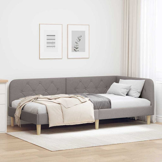 Cornice del letto ad angolo Talpa 100 x 200 cm Tessuto | homemem39