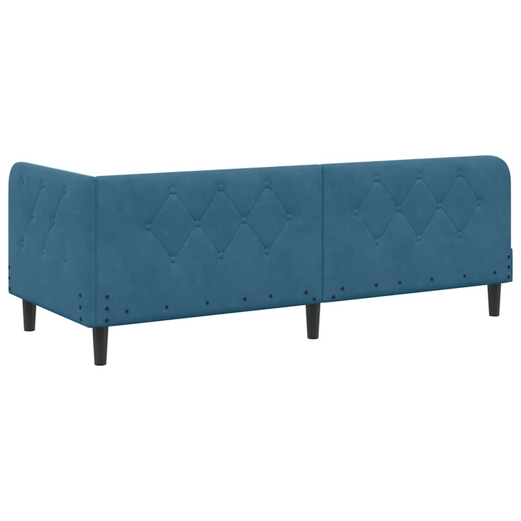 Cornice del letto ad angolo Blu 80 x 200 cm Velluto | homemem39