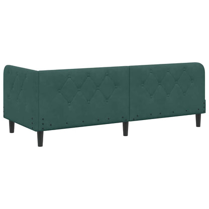 Cornice del letto ad angolo Verde Scuro 80 x 200 cm Velluto | homemem39