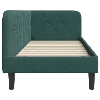 Cornice del letto ad angolo Verde Scuro 80 x 200 cm Velluto | homemem39
