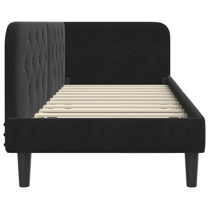 Cornice del letto ad angolo Nero 80 x 200 cm Velluto | homemem39
