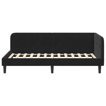 Cornice del letto ad angolo Nero 90 x 200 cm Velluto | homemem39