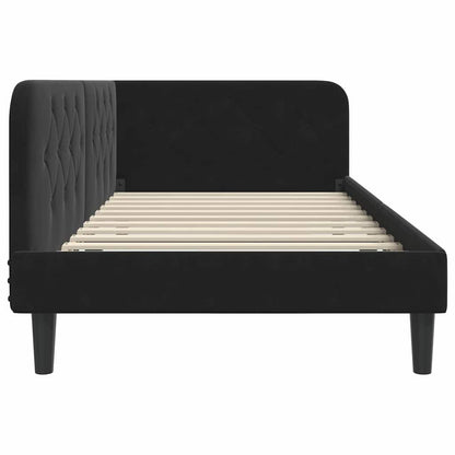 Cornice del letto ad angolo Nero 90 x 200 cm Velluto | homemem39