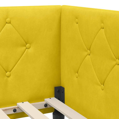 Cornice del letto ad angolo Giallo 90 x 200 cm Velluto | homemem39