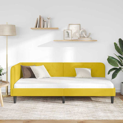 Cornice del letto ad angolo Giallo 90 x 200 cm Velluto | homemem39