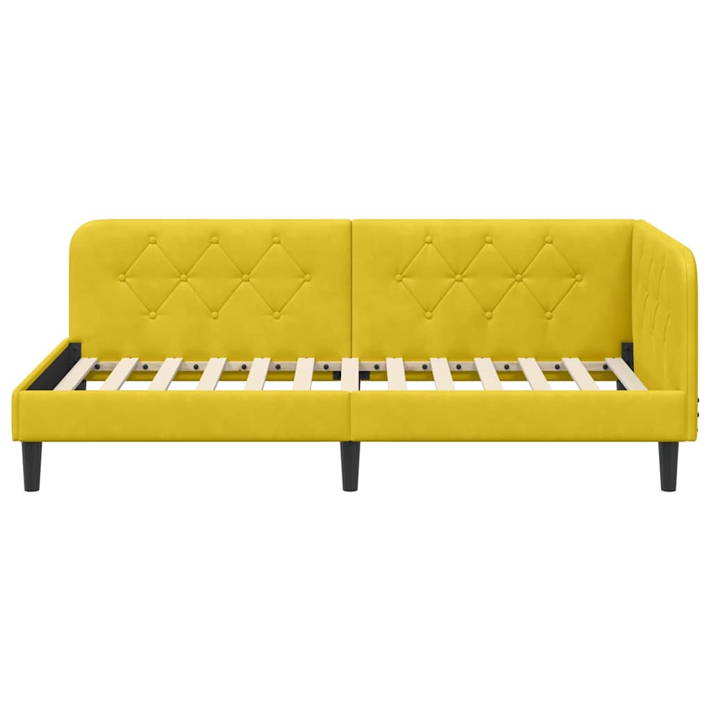 Cornice del letto ad angolo Giallo 90 x 200 cm Velluto | homemem39