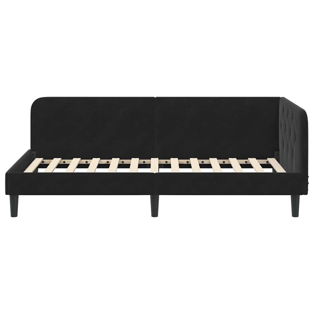 Cornice del letto ad angolo Nero 100 x 200 cm Velluto | homemem39