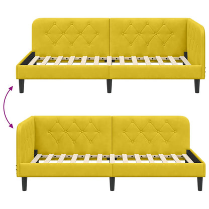 Cornice del letto ad angolo Giallo 100 x 200 cm Velluto | homemem39