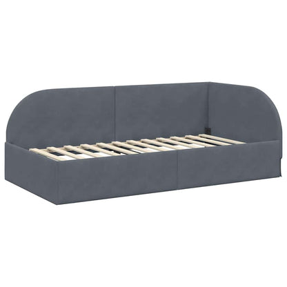Cornice del letto ad angolo Grigio scuro 80 cm x 200 cm Velluto | homemem39