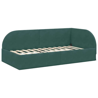 Cornice del letto ad angolo Verde Scuro 80 cm x 200 cm Velluto | homemem39