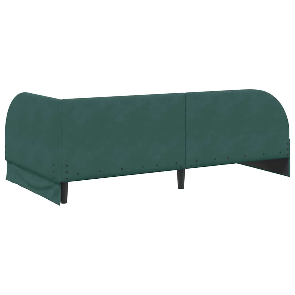 Cornice del letto ad angolo Verde Scuro 80 cm x 200 cm Velluto | homemem39