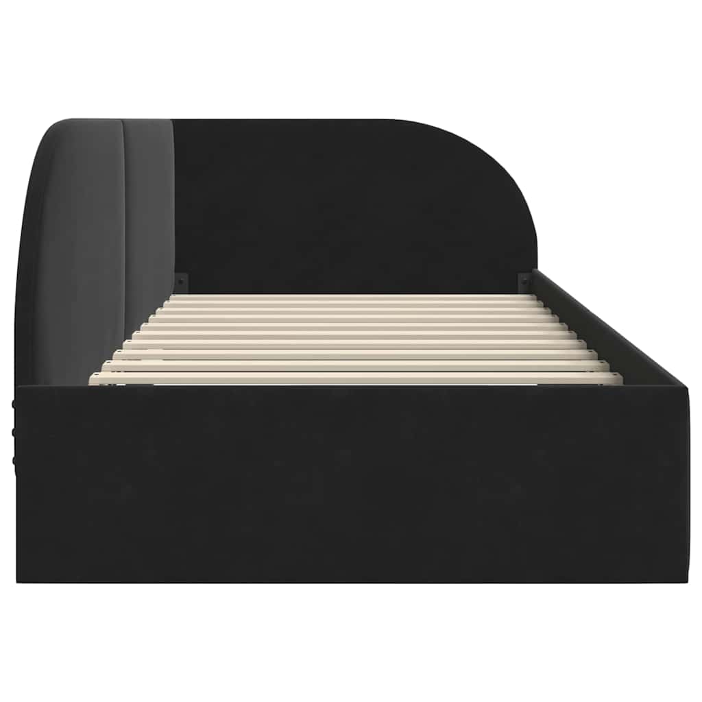 Cornice del letto ad angolo Nero 80 cm x 200 cm Velluto | homemem39