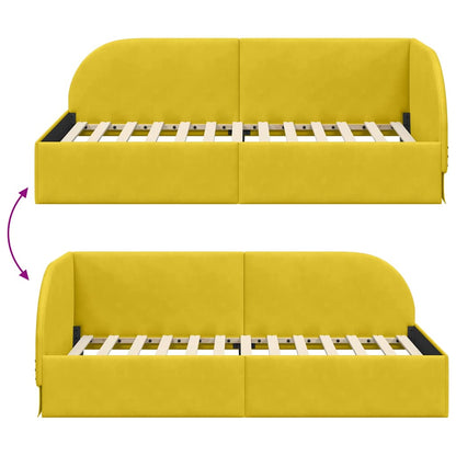 Cornice del letto ad angolo Giallo 80 cm x 200 cm Velluto | homemem39