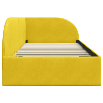 Cornice del letto ad angolo Giallo 80 cm x 200 cm Velluto | homemem39