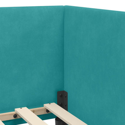 Cornice del letto ad angolo Turchese 80 cm x 200 cm Velluto | homemem39