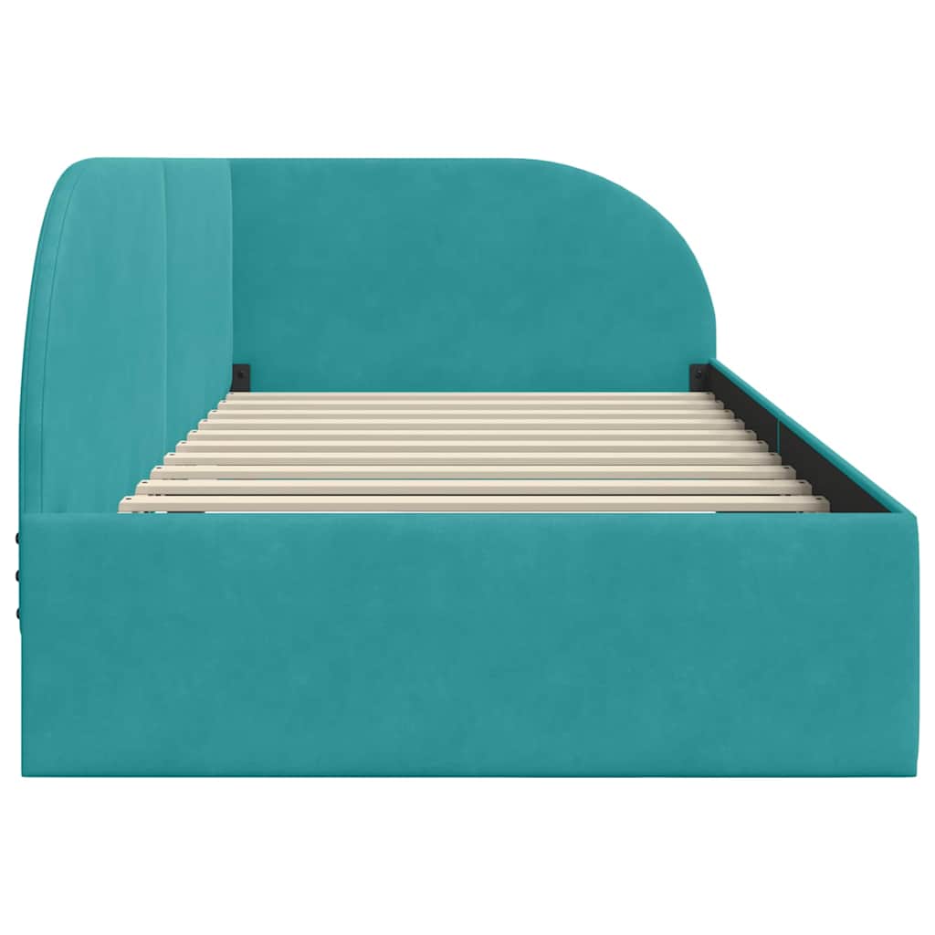 Cornice del letto ad angolo Turchese 80 cm x 200 cm Velluto | homemem39