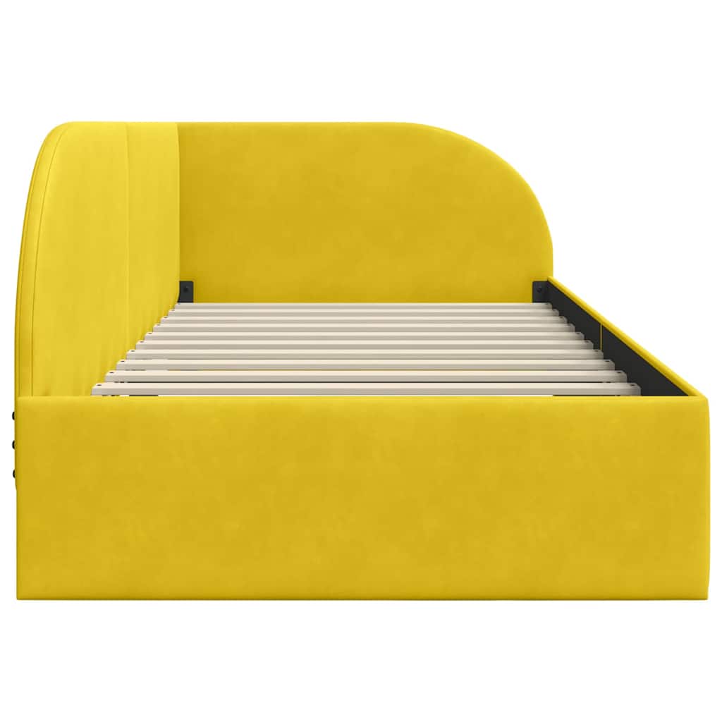 Cornice del letto ad angolo Giallo 90 cm x 190 cm Velluto | homemem39