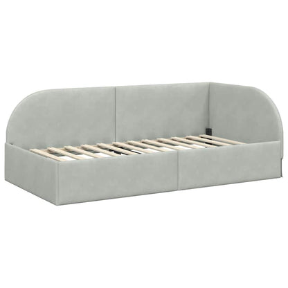 Cornice del letto ad angolo Grigio chiaro 90 cm x 200 cm | homemem39