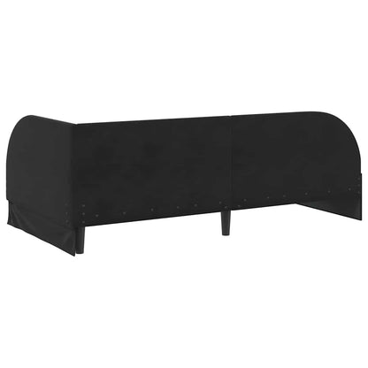 Cornice del letto ad angolo Nero 90 cm x 200 cm Velluto | homemem39