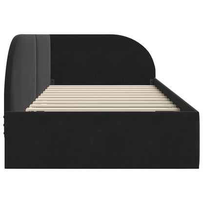 Cornice del letto ad angolo Nero 90 cm x 200 cm Velluto | homemem39