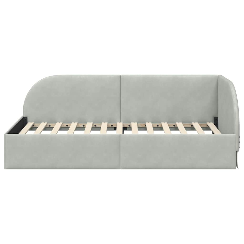Cornice del letto ad angolo Grigio chiaro 100 cm x 200 cm | homemem39