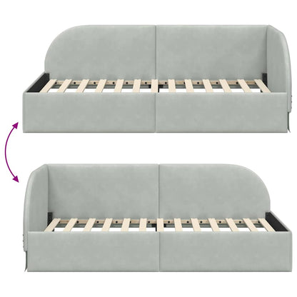 Cornice del letto ad angolo Grigio chiaro 100 cm x 200 cm | homemem39
