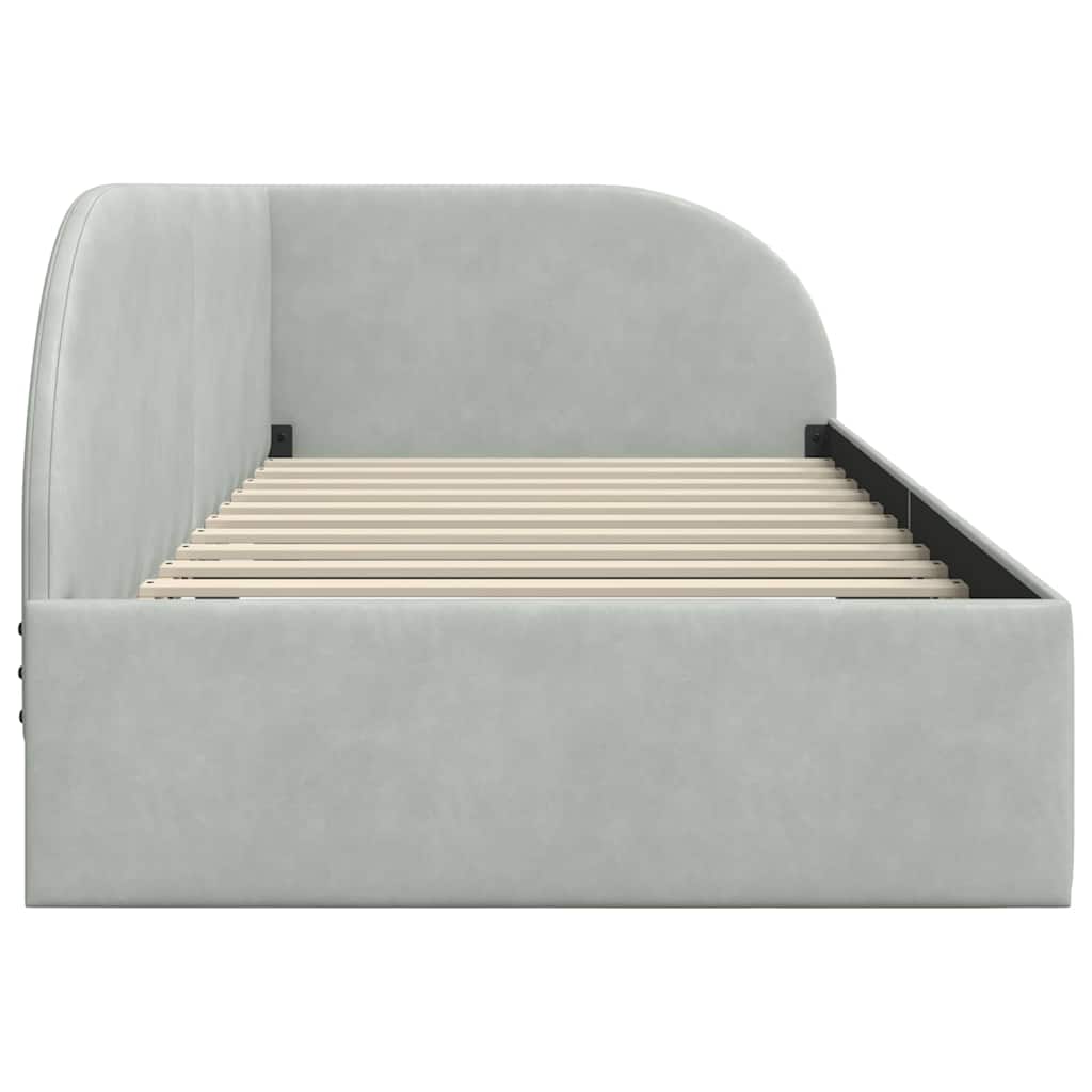 Cornice del letto ad angolo Grigio chiaro 100 cm x 200 cm | homemem39