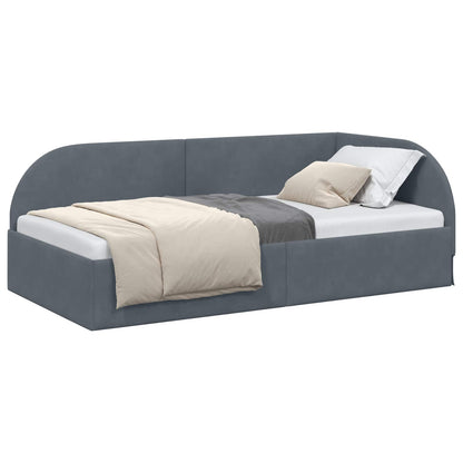 Cornice del letto ad angolo Grigio scuro 100 cm x 200 cm