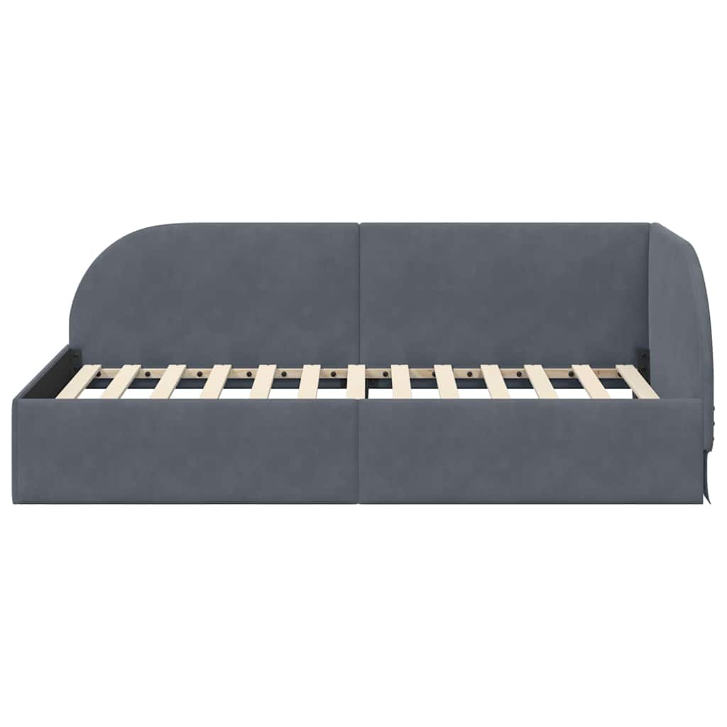 Cornice del letto ad angolo Grigio scuro 100 cm x 200 cm | homemem39