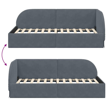 Cornice del letto ad angolo Grigio scuro 100 cm x 200 cm | homemem39
