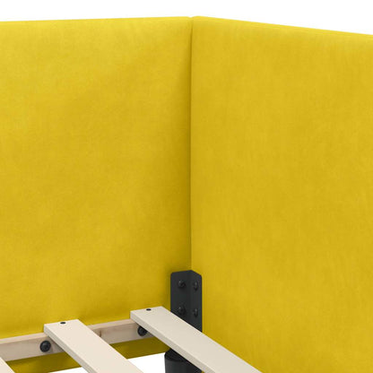 Cornice del letto ad angolo Giallo 100 cm x 200 cm Velluto
