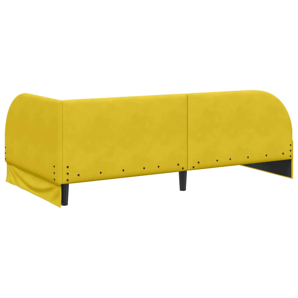 Cornice del letto ad angolo Giallo 100 cm x 200 cm Velluto